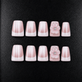 Pink flower press-on nails with 3D crystal accent